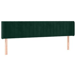vidaXL sötétzöld bársony szárnyas fejtámla 203x16x78/88 cm kép
