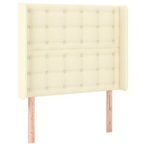 vidaXL krémszínű műbőr fejtámla szárnyakkal 93x16x118/128 cm kép