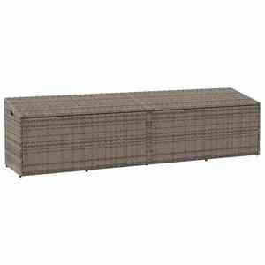 vidaXL szürke polyrattan kerti tárolóláda 220x50x58 cm kép