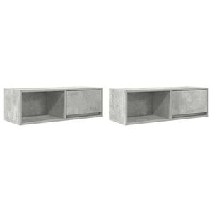 vidaXL 2 db betonszürke szerelt fa TV-szekrény 80x31x25, 5 cm kép