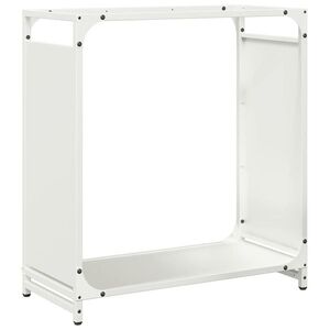 vidaXL fehér hidegen hengerelt acél tűzifatároló 60x28x65 cm kép