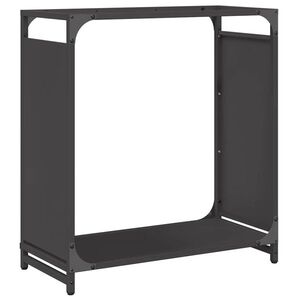 vidaXL fekete hidegen hengerelt acél tűzifatároló 60x28x65 cm kép