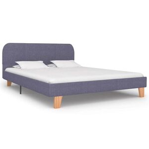 vidaXL világosszürke szövet ágykeret matrac nélkül 135x190 cm kép