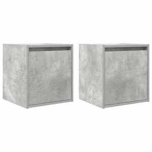 vidaXL 2 db betonszürke falra szerelhető éjjeliszekrény 38x34x40 cm kép