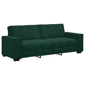 vidaXL 3 személyes sötétszöld bársony kanapé 220x78x84 cm kép