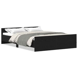 vidaXL fekete tölgy színű szerelt fa ágykeret matrac nélkül 120x200 cm kép