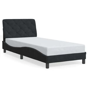 vidaXL fekete bársony ágykeret matrac nélkül 80 x 200 cm kép