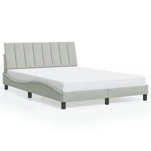 vidaXL világosszürke bársony ágykeret matrac nélkül Hanko 120x200 cm kép
