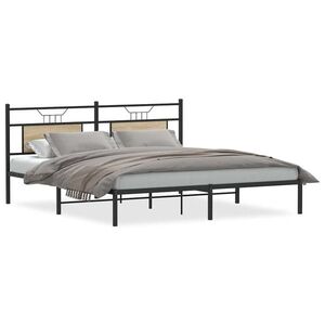 vidaXL sonoma tölgy színű szerelt fa ágykeret matrac nélkül 160x200 cm kép
