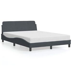 vidaXL sötétszürke bársony ágykeret Dover 140 x 190 cm kép