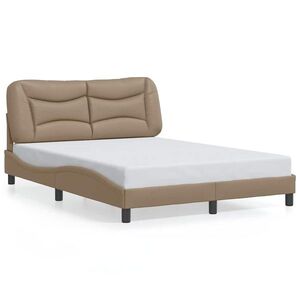 vidaXL cappuccino színű műbőr ágykeret matrac nélkül Hvar 140x190 cm kép