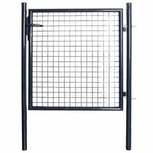 vidaXL szürke horganyzott acél hálós kerti kapu 100 x 100 cm kép