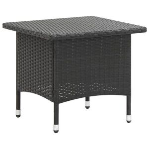 vidaXL fekete polyrattan teázóasztal 50 x 50 x 47 cm kép