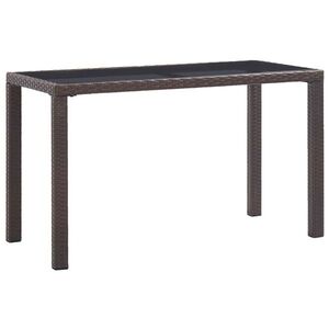 vidaXL barna polyrattan kerti asztal 123 x 60 x 74 cm kép