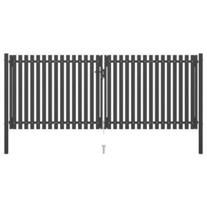 vidaXL antracit színű acél kerítéskapu 400 x 125 cm kép