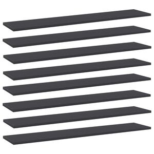 vidaXL 8 db szürke forgácslap könyvespolc 100 x 20 x 1, 5 cm kép