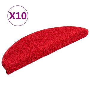 vidaXL 10 db piros, félkör alakú lépcsőszőnyeg 56 x 17 x 3 cm kép