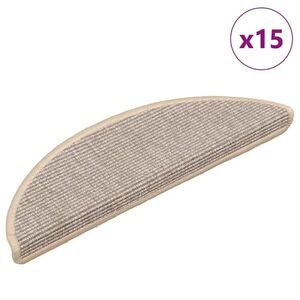 vidaXL 15 db ezüst színű, félkör alakú lépcsőszőnyeg 56 x 17 x 3 cm kép