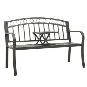 vidaXL szürke kerti pad asztallal 120 cm kép