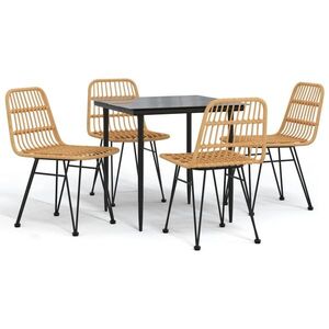 vidaXL 5 részes polyrattan kerti étkezőgarnitúra kép