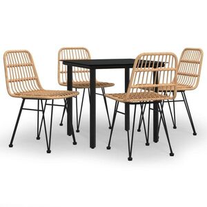 vidaXL 5 részes polyrattan kerti étkezőgarnitúra kép