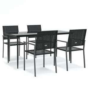 vidaXL 5 részes polyrattan és acél kerti étkezőgarnitúra kép