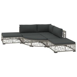 vidaXL 6 részes szürke polyrattan kerti ülőgarnitúra párnákkal kép