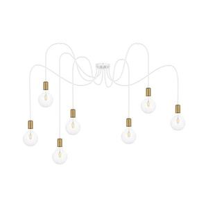 Csillár zsinóron MIROS 7xE27/60W/230V pók fehér/arany 0238 kép