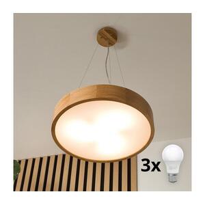 Brilagi - CARVALHO LED kábelre függesztett csillár, 3x E27/15W/230V, tölgy, átmérő 47, 5 cm 8590828606758 kép