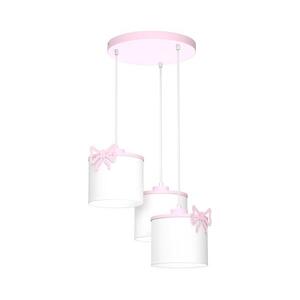 Gyerek csillár zsinóron SWEET 3xE27/15W/230V fehér/rózsaszín/masni 9436 kép