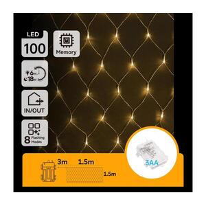 B.V. - LED kültéri fényfüzér 100 LED/8 funkció 4, 5x1, 5 m IP44 meleg fehér B10303K46 kép