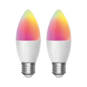 B.V. KÉSZLET 2x LED RGBW Dimmelhető izzó MESH Intelligens C37 E27/6, 5W/230V 2700-6500K - S10301O3E kép