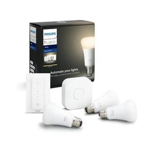 Philips Hue STARTER KIT alapkészlet 3×E27/9W 2700 K + Hue Bridge és fényerőszabályzó kapcsoló 871869678523200 kép