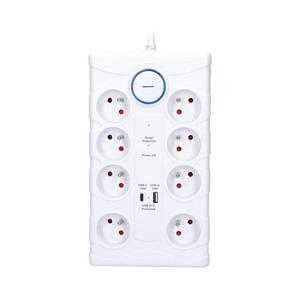 PO80 - Hosszabbító kábel kapcsolóval, 8 aljzatos, E típusú + 1x USB-A + 1x USB-C, 2 m, fehér PO80 kép