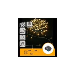 B.V. - LED kültéri fényfüzér 500xLED/8 funkció 4xAA 25, 3 m meleg fehér B10303KX6 kép