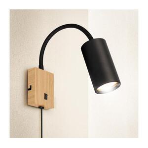 Brilagi - Flexibilis fali lámpa SELE 1xGU10/30W/230V fekete/tölgy dekor WO-SELEWL-BK-WD01-OEM kép