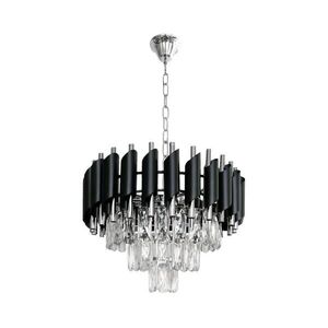 Láncos csillár CRISTAL 5xE14/10W/230V Ø 38 cm fekete/matt króm ML2519 kép
