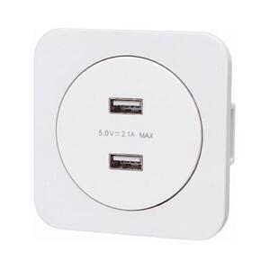 B.V. - keretes USB-töltőaljzat, 2× USB-A, fehér AI2749+AI2748 kép