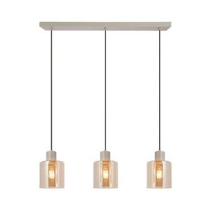 Brilliant - Kábeles függeszték LYSKA 3xE27/20W/230V krémszínű/füstös bézs 51455/23 kép
