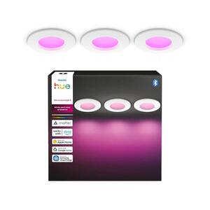 Philips - 3 darabos szett LED RGBW, dimmelhető fürdőszobai süllyesztett mennyezeti lámpatest Hue SLIM LED/8, 3W/230V IP44 8721103109170 kép