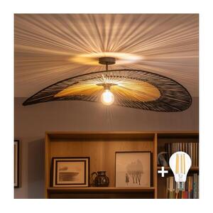 Brilagi - LED felületre szerelhető csillár CERIA BOHO 1xE27/60W/230V átm. 100 cm fekete/barna BG3989+EG781093 kép