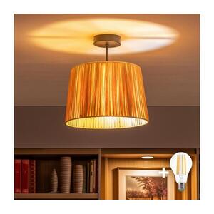 Brilagi - LED felületre szerelhető csillár CERIA BOHO 1xE27/60W/230V Ø 30 cm fekete/rafia BG3989+EG781157 kép