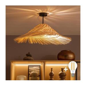 Brilagi - LED felületre szerelt csillár CERIA BOHO 1xE27/60W/230V átmérő 70 cm fekete/bézs BG3989+EG781136 kép