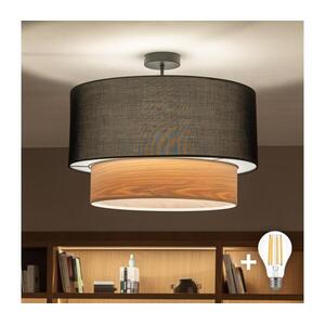 Brilagi - CERIA LED felületre szerelhető csillár 1xE27/60W/230V, átmérő 50 cm, fekete/bézs BG3989+EG781091 kép