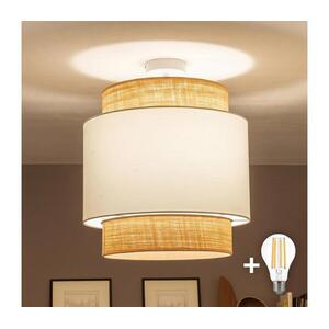 Brilagi - LED felületre szerelhető csillár CERIA 1xE27/60W/230V átm. 40 cm bézs/fehér BG3992+EG781086 kép