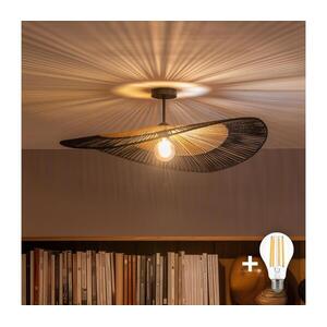 Brilagi - LED felületre szerelhető csillár CERIA BOHO 1xE27/60W/230V Ø 80 cm fekete/barna BG3989+EG781092 kép