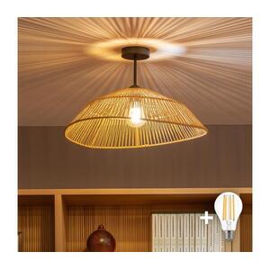 Brilagi - LED felületre szerelhető csillár CERIA BOHO 1xE27/60W/230V Ø 50 cm fekete/barna BG3989+EG781097 kép
