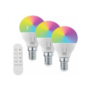 NEO 07745CDO - 3 darabos szett: 3x LED RGB+CCT, fényerőszabályozható izzó E14/6W/230V, Wi‑Fi + távirányító 07745CDO kép