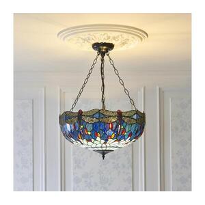 Endon 112250 - Láncon függő Tiffany DRAGONFLY csillár 3xE27/60W/230V átm. 50 cm 112250 kép