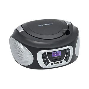 Roadstar CDR-365U/SL - FM/PLL rádió USB-csatlakozással, 32 W, 230 V, 4×LR14, fekete/ezüst CDR-365U/SL kép
